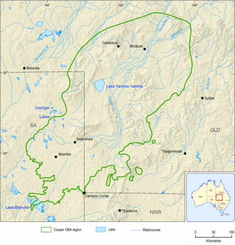 Detailed map of the Cooper GBA region